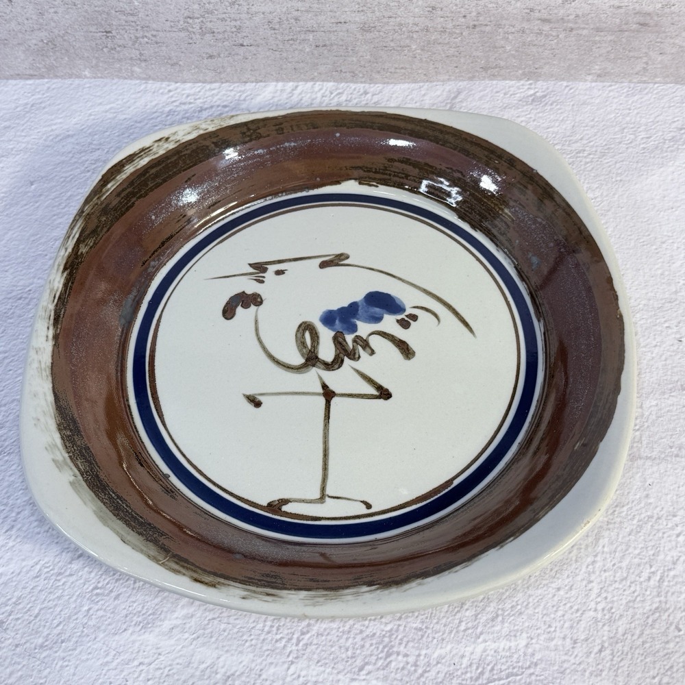 Dansk Niels Refsgaard 13" Square HERON Bird Serving Platter Plate Low Bowl Japan - Picture 5 of 9